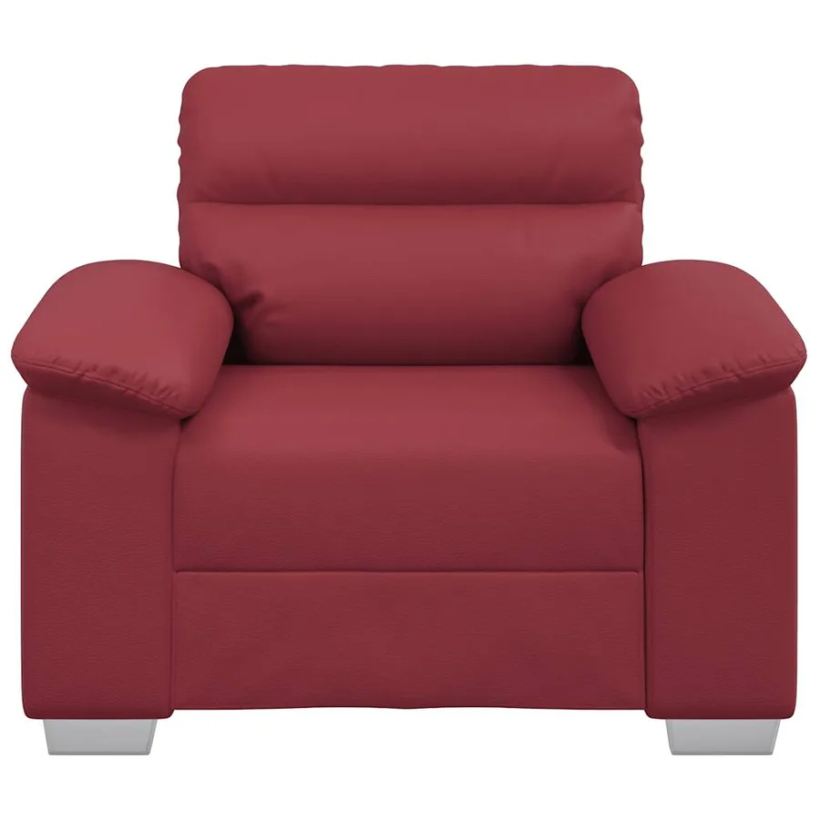 Fauteuil canapé rouge bordeaux 100x81x84 cm en similicuir - 4