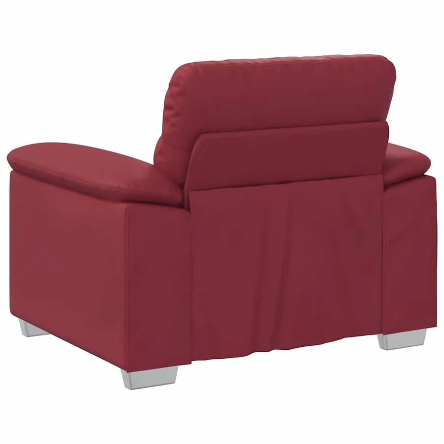 Fauteuil canapé rouge bordeaux 100x81x84 cm en similicuir - 6