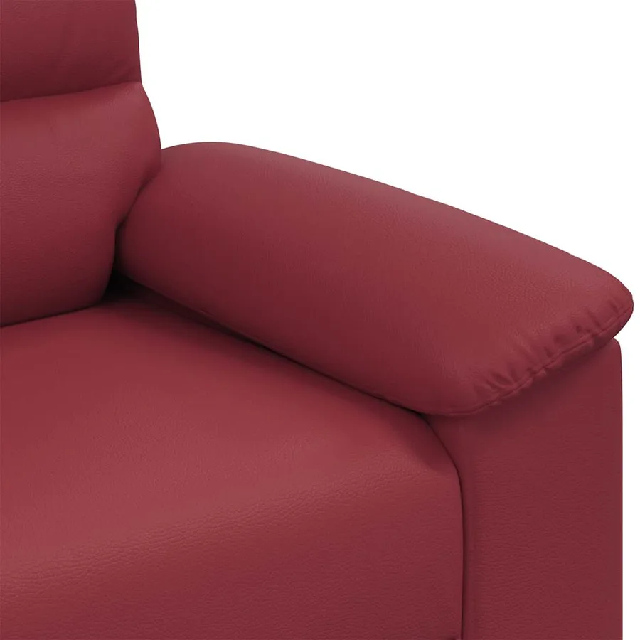 Fauteuil canapé rouge bordeaux 100x81x84 cm en similicuir - 7