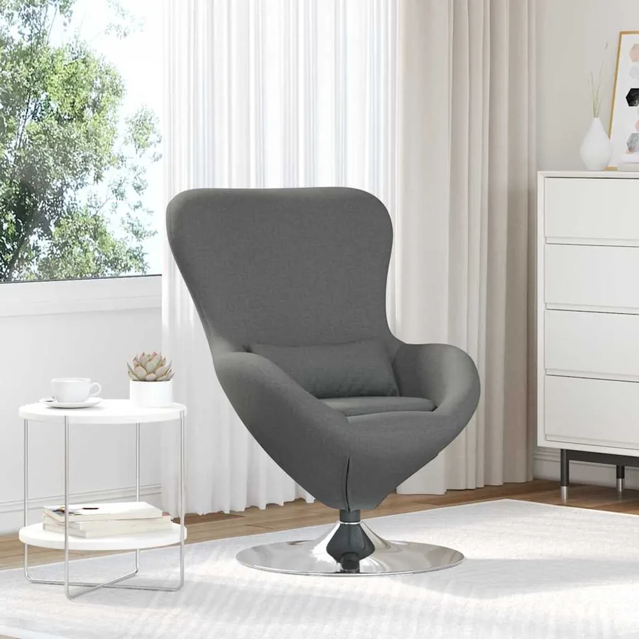 Fauteuil œuf Gris foncé 63 x 73 x 90 cm tissu