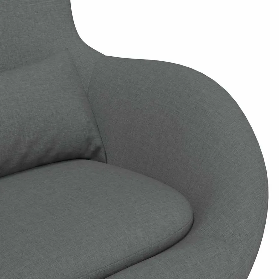 Fauteuil œuf Gris foncé 63 x 73 x 90 cm tissu - 7