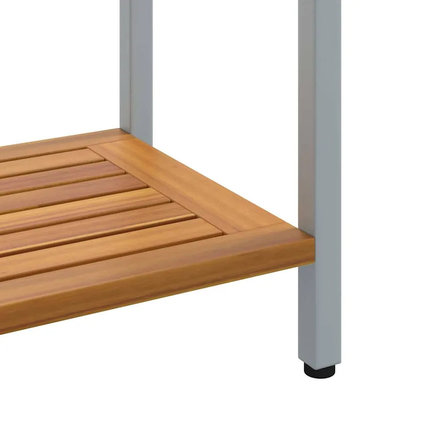 Table de jardin avec stockage Naturel et gris 80 x 35 x 75 cm - 9