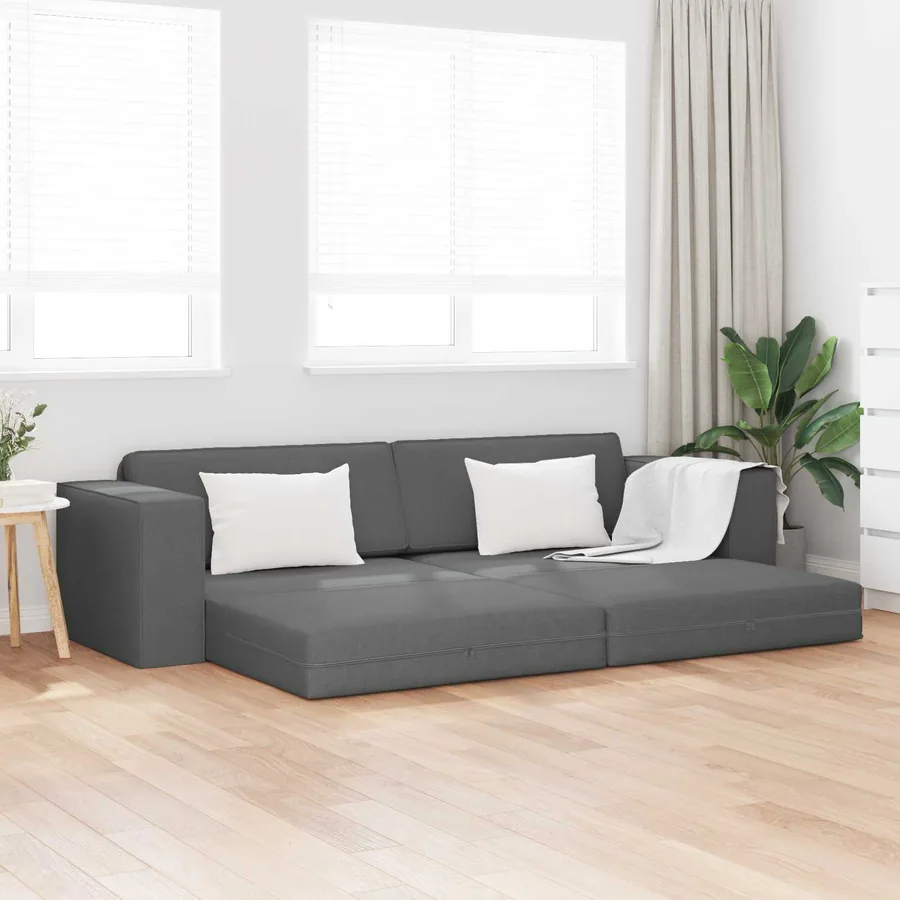 Canapé-Lit Gris foncé 245 x 78 x 77 cm tissu