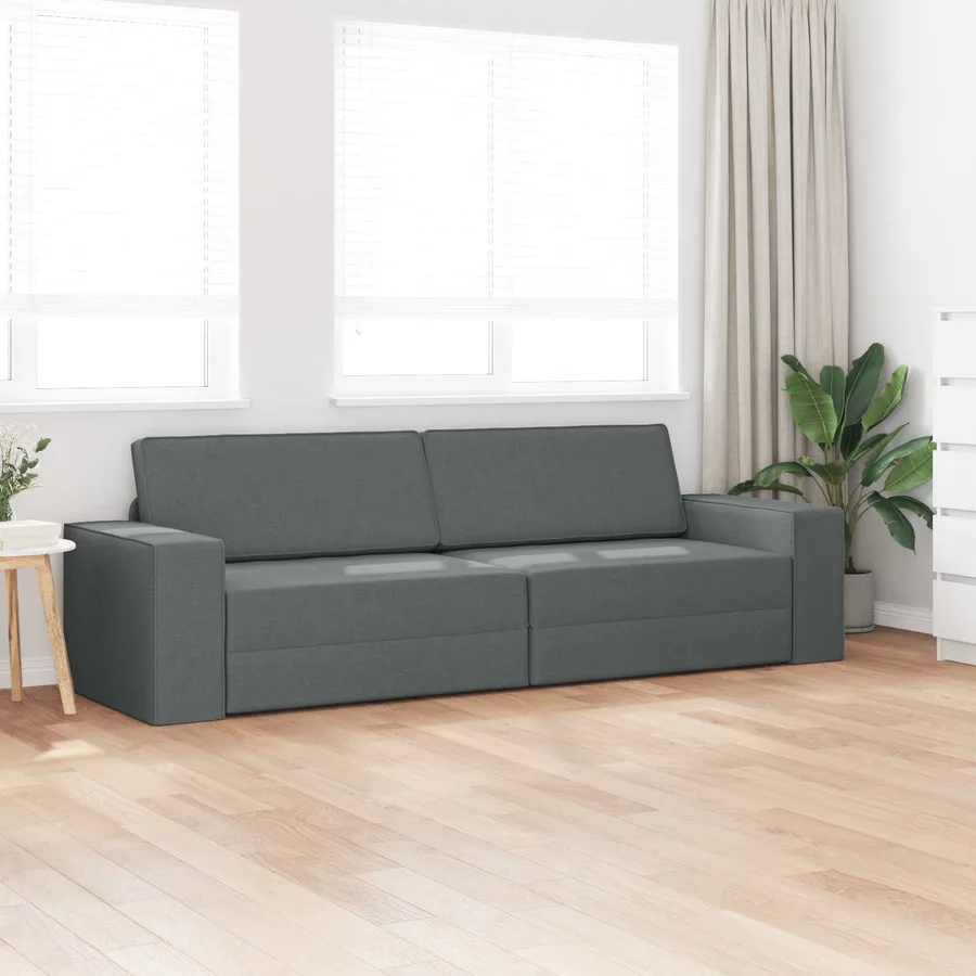 Canapé-Lit Gris foncé 245 x 78 x 77 cm tissu - 3