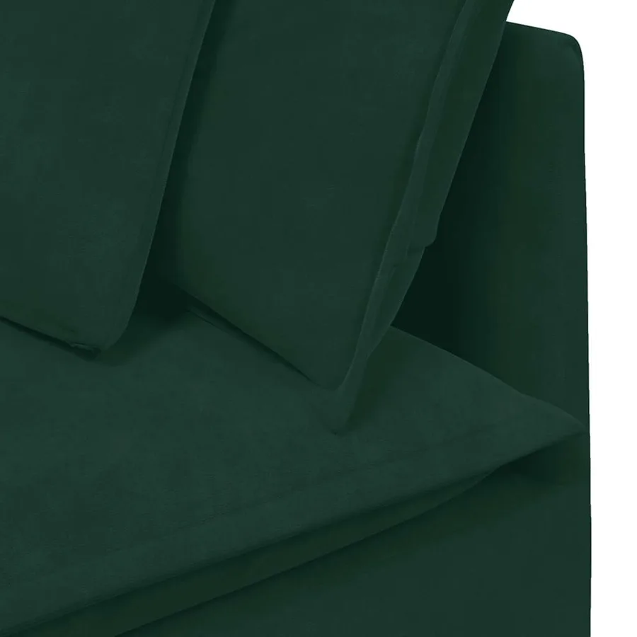 Canapé modulable avec coussins velours vert foncé - 7
