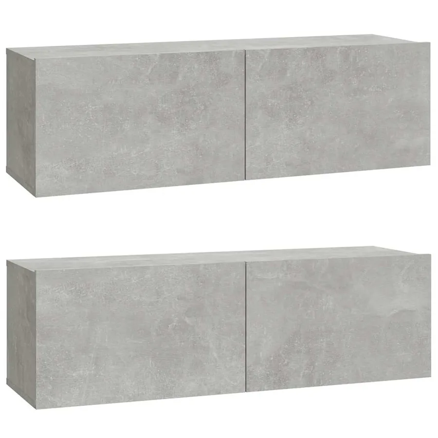 Meubles TV 2 pcs Gris béton 100x30x30 cm Bois d'ingénierie - 2