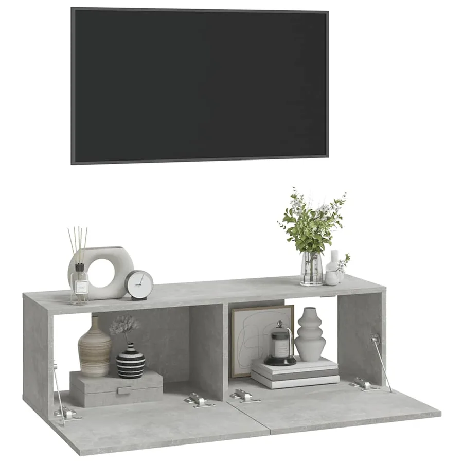 Meubles TV 2 pcs Gris béton 100x30x30 cm Bois d'ingénierie - 4