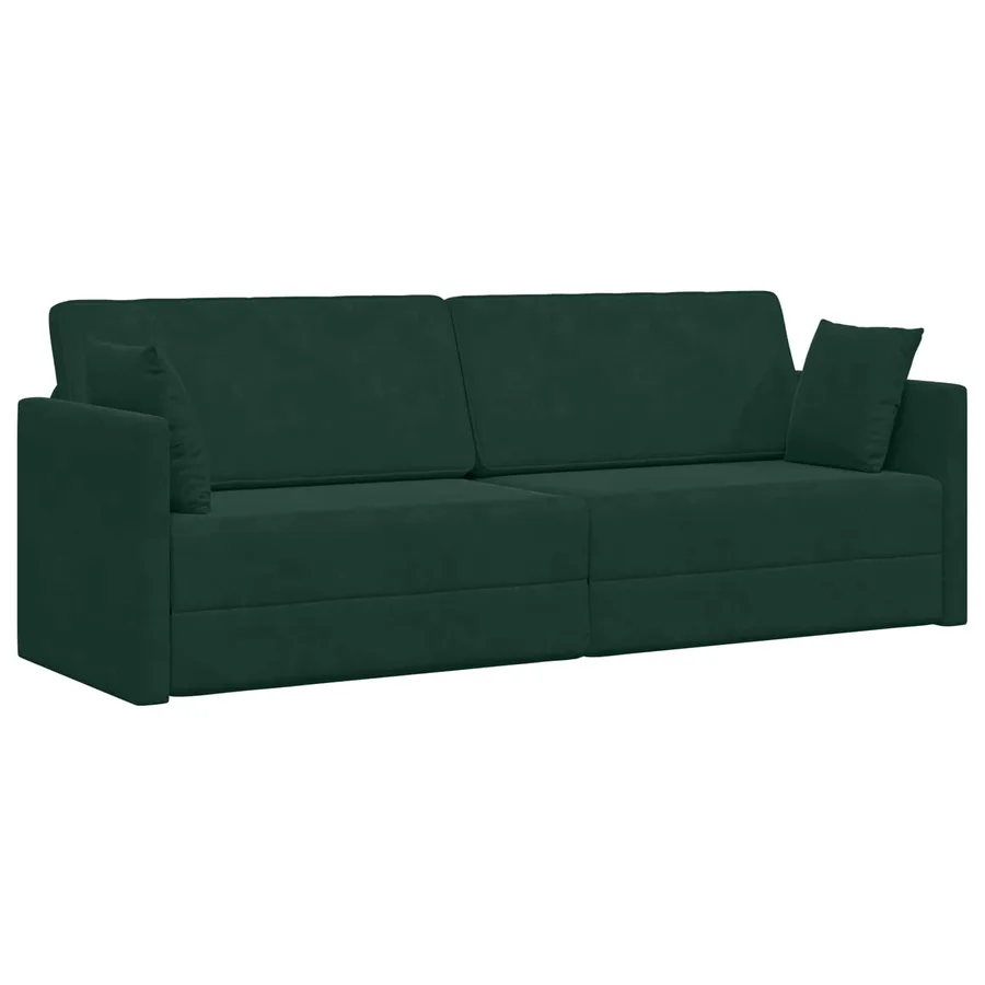 Canapé-lit au sol Vert foncé 213 x 70 x 77 cm Velours - 2