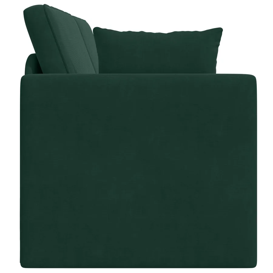 Canapé-lit au sol Vert foncé 213 x 70 x 77 cm Velours - 6