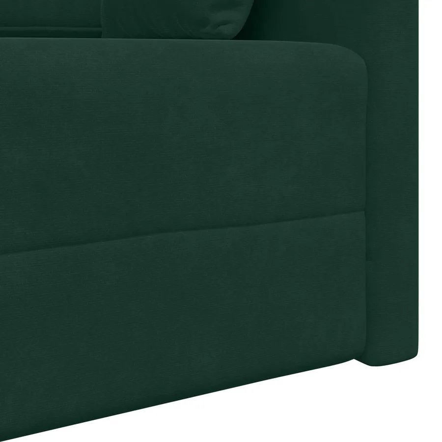 Canapé-lit au sol Vert foncé 213 x 70 x 77 cm Velours - 9