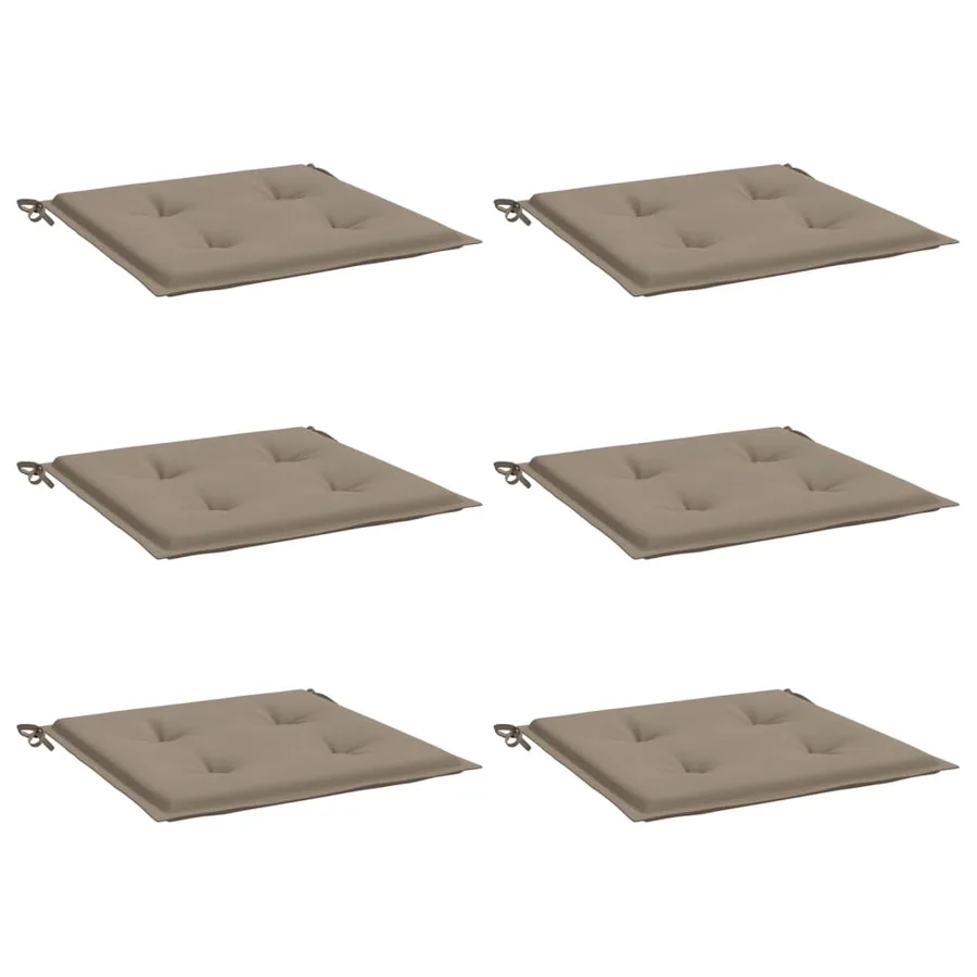 Coussins de chaise jardin lot de 6 taupe 50x50x4cm tissu oxford - 3