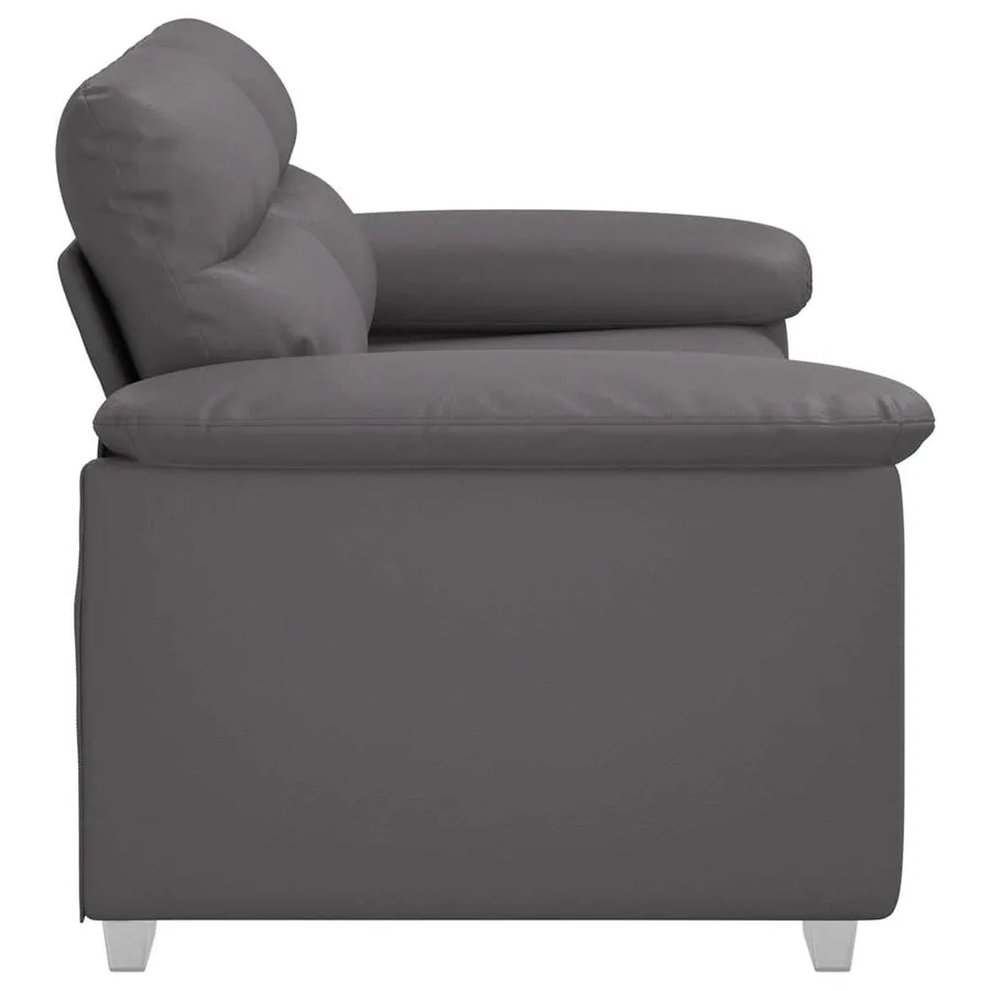 Canapé 2 places gris 160x81x84 cm en similicuir - 5