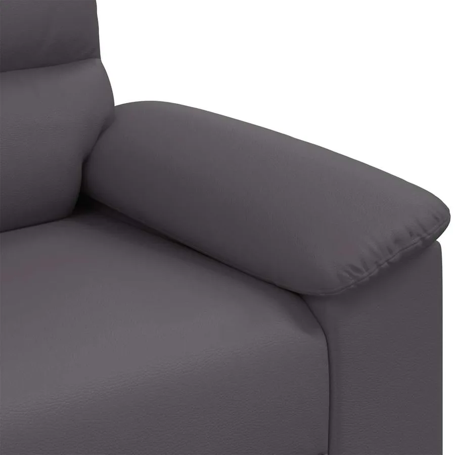 Canapé 2 places gris 160x81x84 cm en similicuir - 7