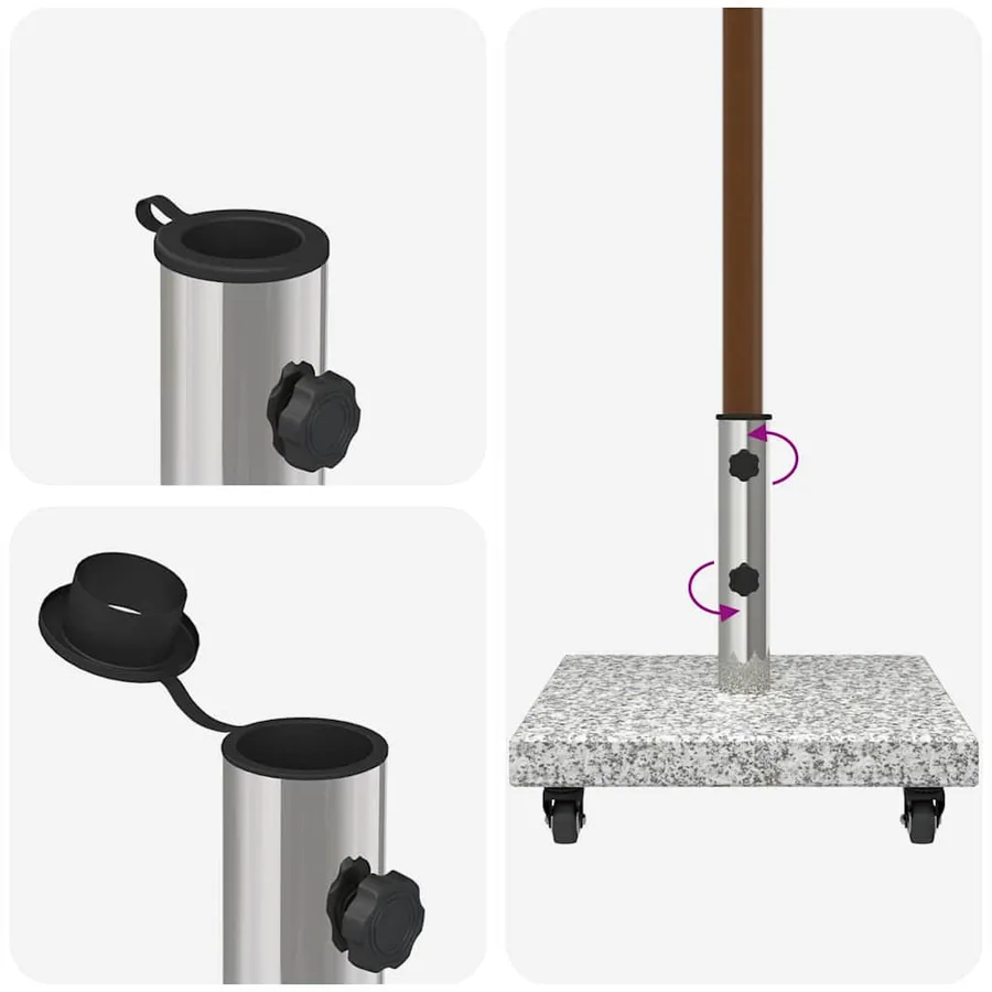 Pied de parasol 30kg Gris Granite Carré - 11