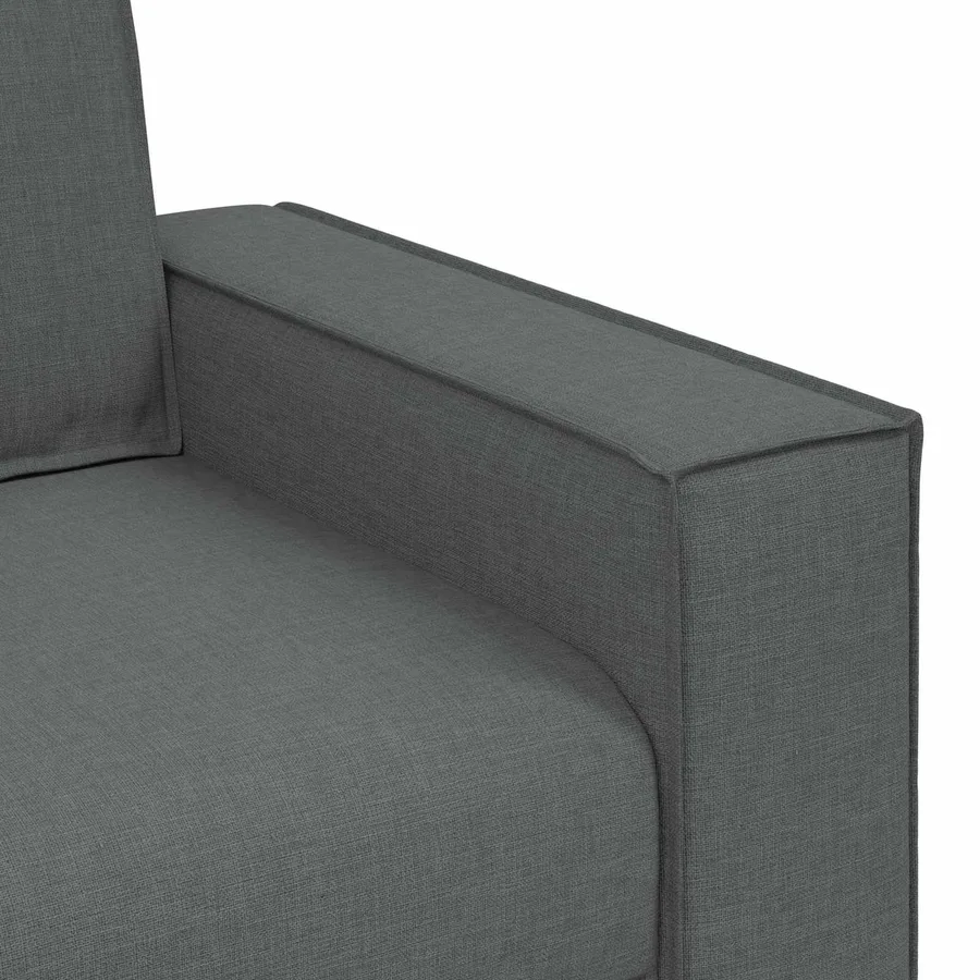 Canapé 3 pcs Gris foncé 220 x 80 x 84 cm Tissu en lin mélangé - 10