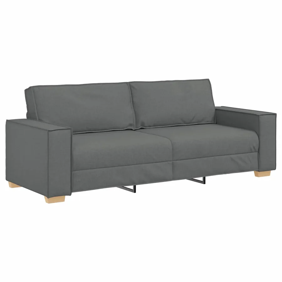 Canapé 3 pcs Gris foncé 220 x 80 x 84 cm Tissu en lin mélangé - 6
