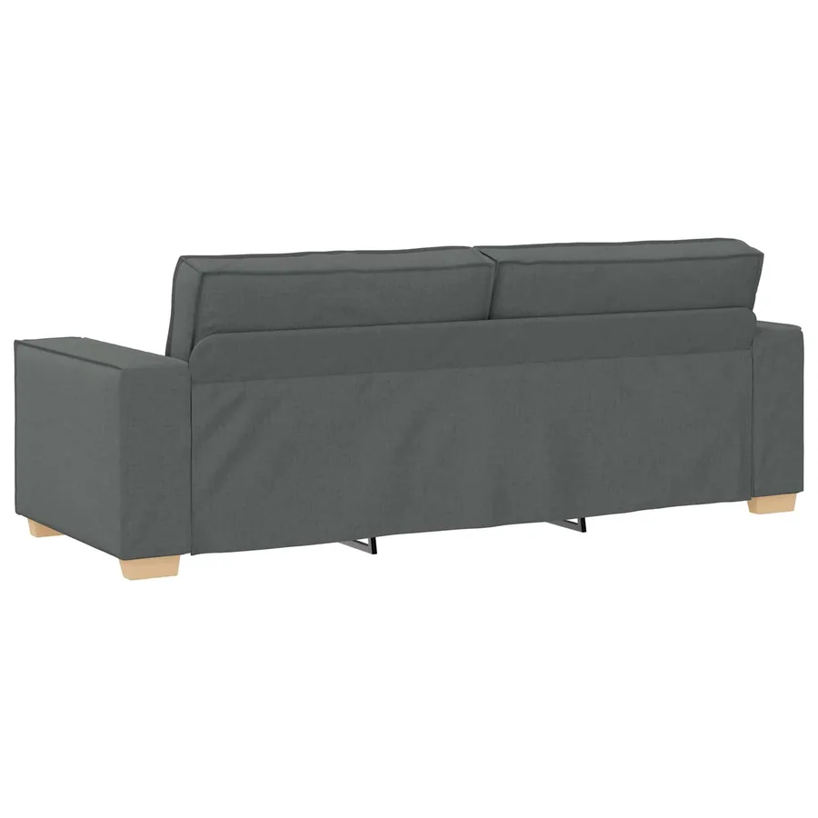 Canapé 3 pcs Gris foncé 220 x 80 x 84 cm Tissu en lin mélangé - 9