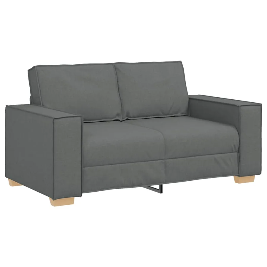 Ensemble de canapé 2 pcs avec coussins en tissu gris foncé - 4