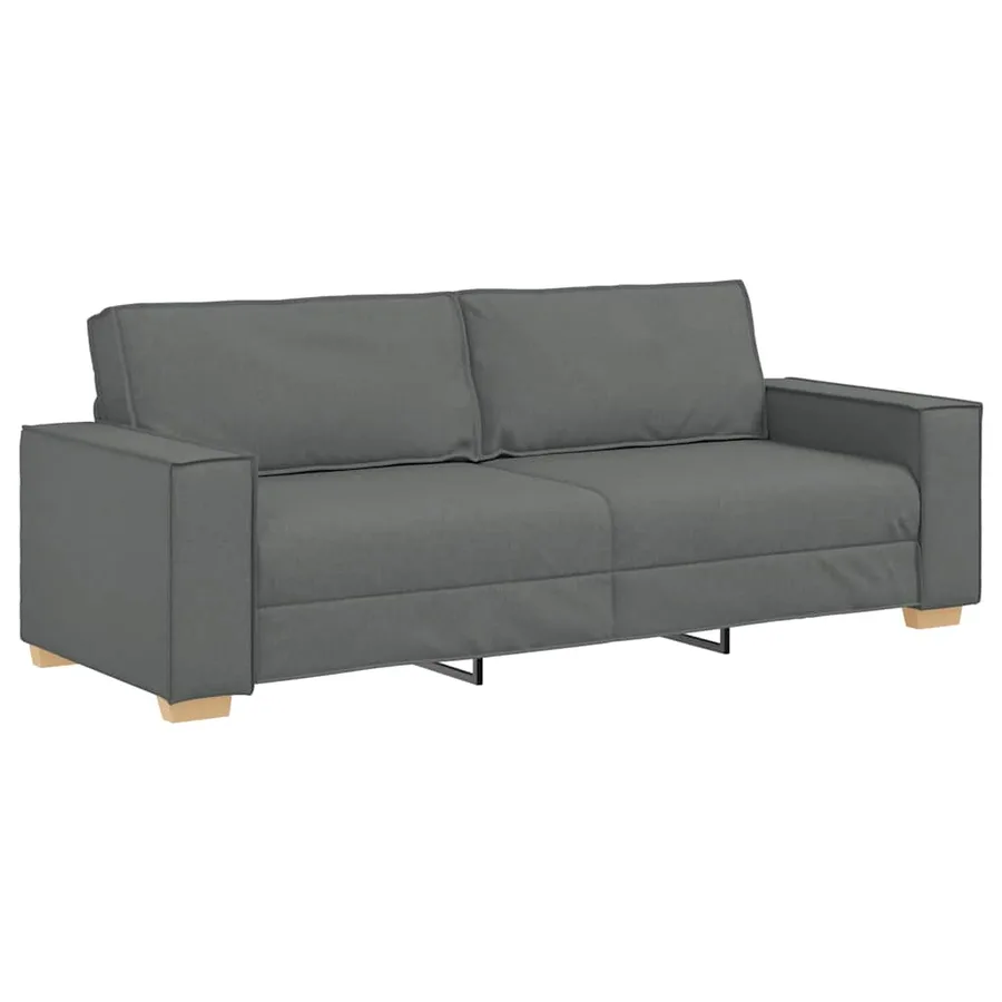 Ensemble de canapé 2 pcs avec coussins en tissu gris foncé - 5