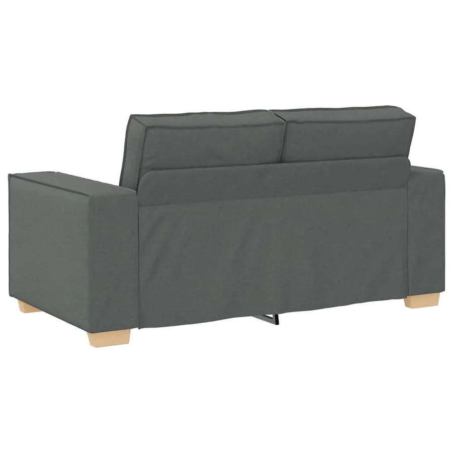 Ensemble de canapé 2 pcs avec coussins en tissu gris foncé - 6