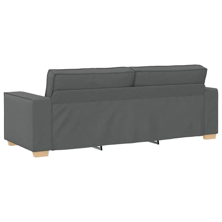 Ensemble de canapé 2 pcs avec coussins en tissu gris foncé - 7