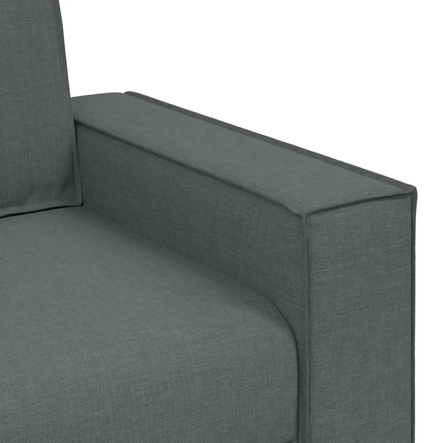 Ensemble de canapé 2 pcs avec coussins en tissu gris foncé - 8
