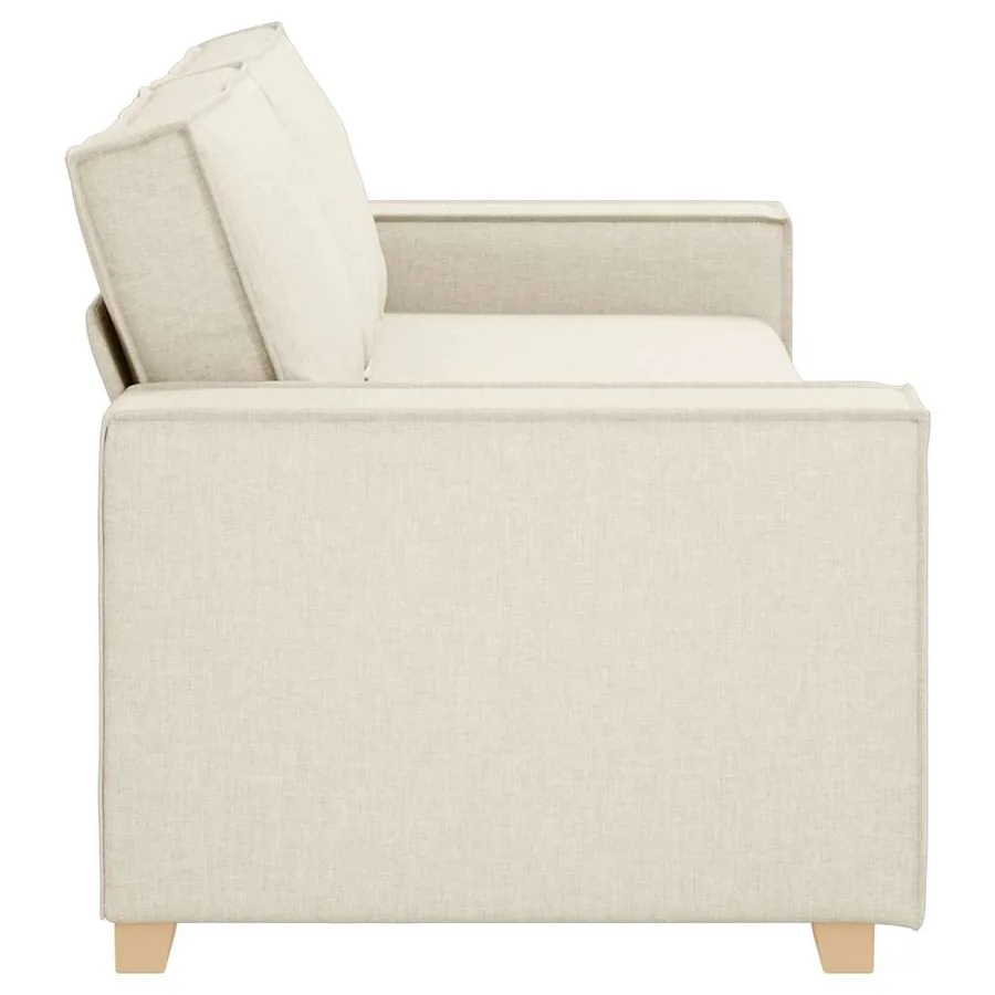 Sofa 3 places Beige 220 cm Tissu en lin mélangé - 5