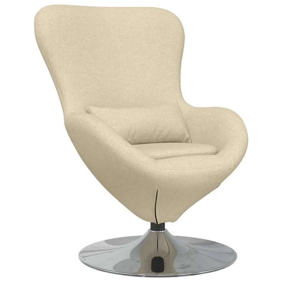 Fauteuil œuf Crème 63 x 73 x 90 cm tissu - 2
