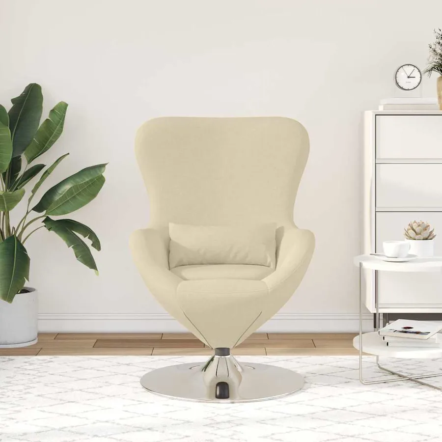 Fauteuil œuf Crème 63 x 73 x 90 cm tissu - 3