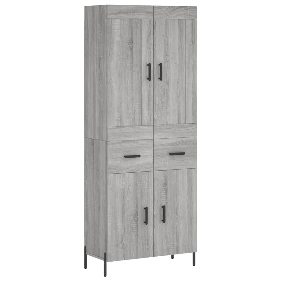 Buffet haut Sonoma gris 69,5x34x180 cm Bois d'ingénierie - 2