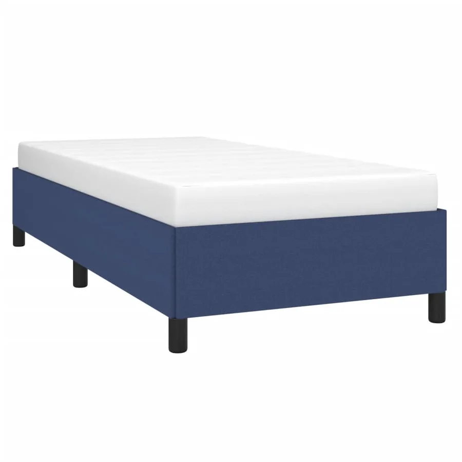 Cadre de lit sans matelas bleu 90x200 cm tissu - 4
