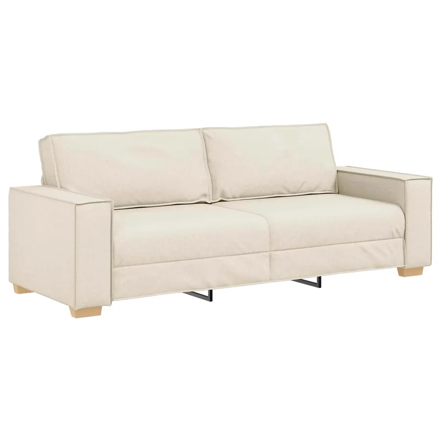 Canapé 2 pcs Beige 220 x 80 x 84 cm Tissu en lin mélangé - 5