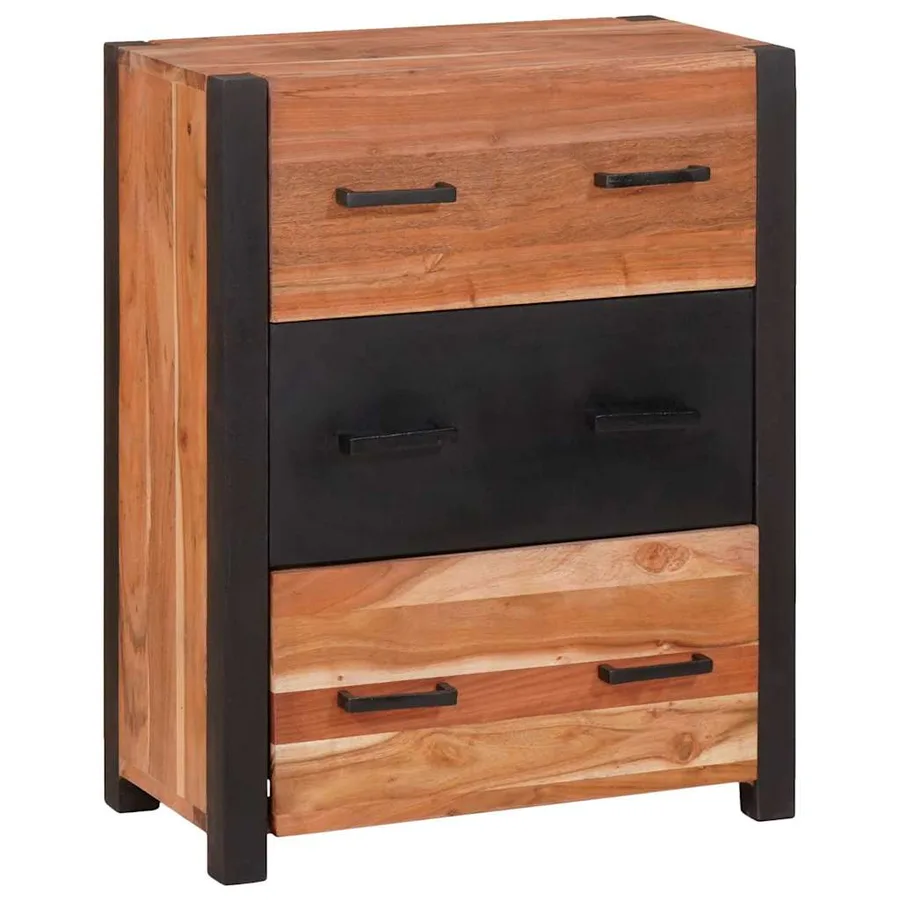 Buffet avec tiroir Marron 55 x 30 x 75 cm Bois d'Acacia Massif - 3