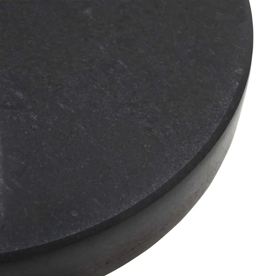 Pied de parasol 30kg Noir Granite et Acier Inoxydable Rond - 10