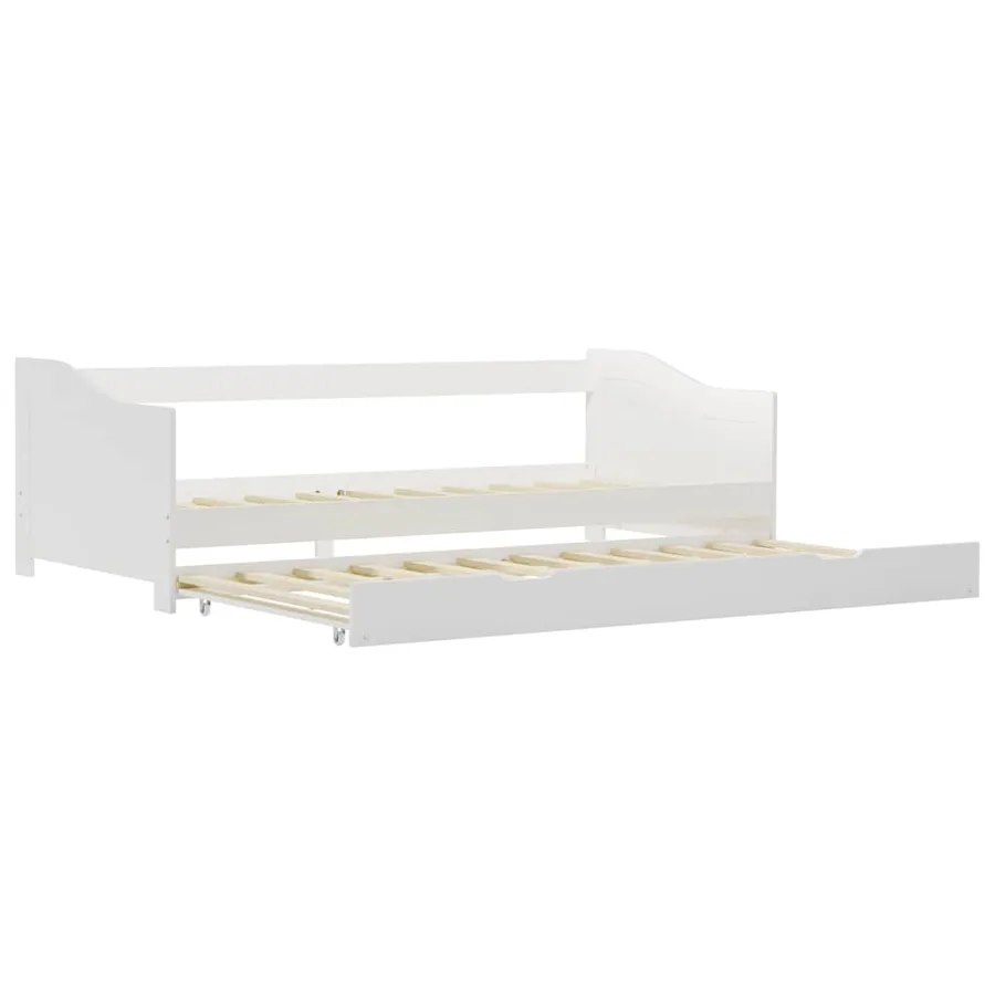 Cadre de lit extensible sans matelas blanc bois de pin 90x200cm - 2