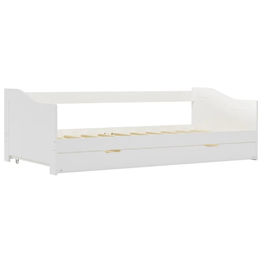 Cadre de lit extensible sans matelas blanc bois de pin 90x200cm - 3