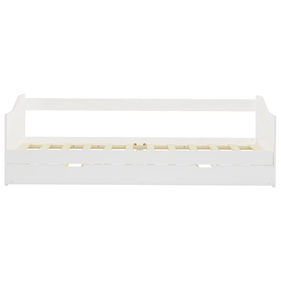 Cadre de lit extensible sans matelas blanc bois de pin 90x200cm - 4