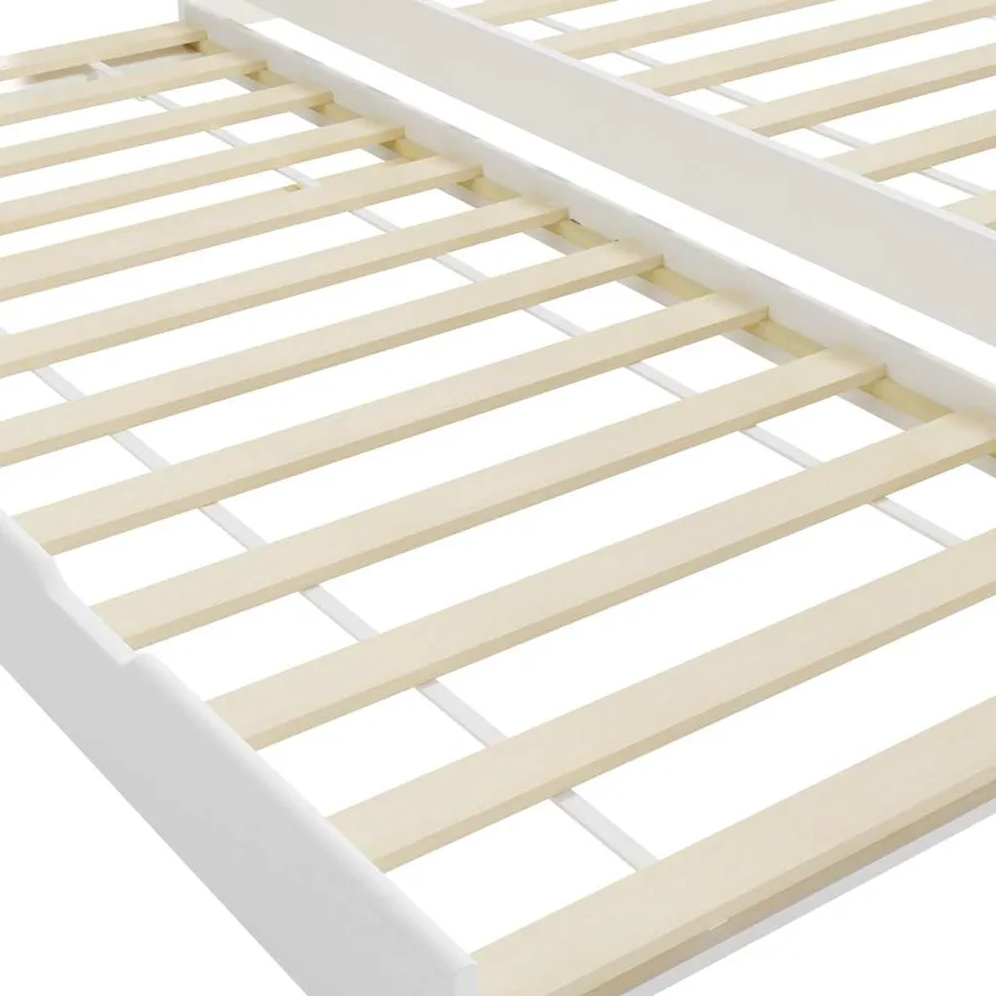 Cadre de lit extensible sans matelas blanc bois de pin 90x200cm - 6