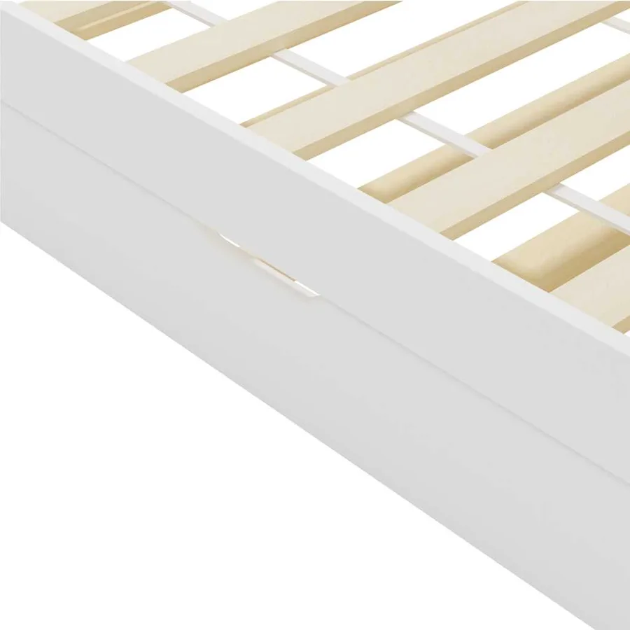 Cadre de lit extensible sans matelas blanc bois de pin 90x200cm - 7