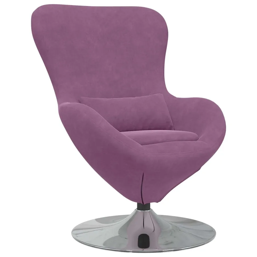 Fauteuil œuf Violet Velours - 2