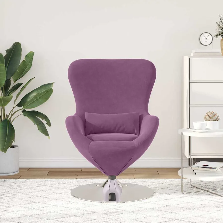 Fauteuil œuf Violet Velours - 3