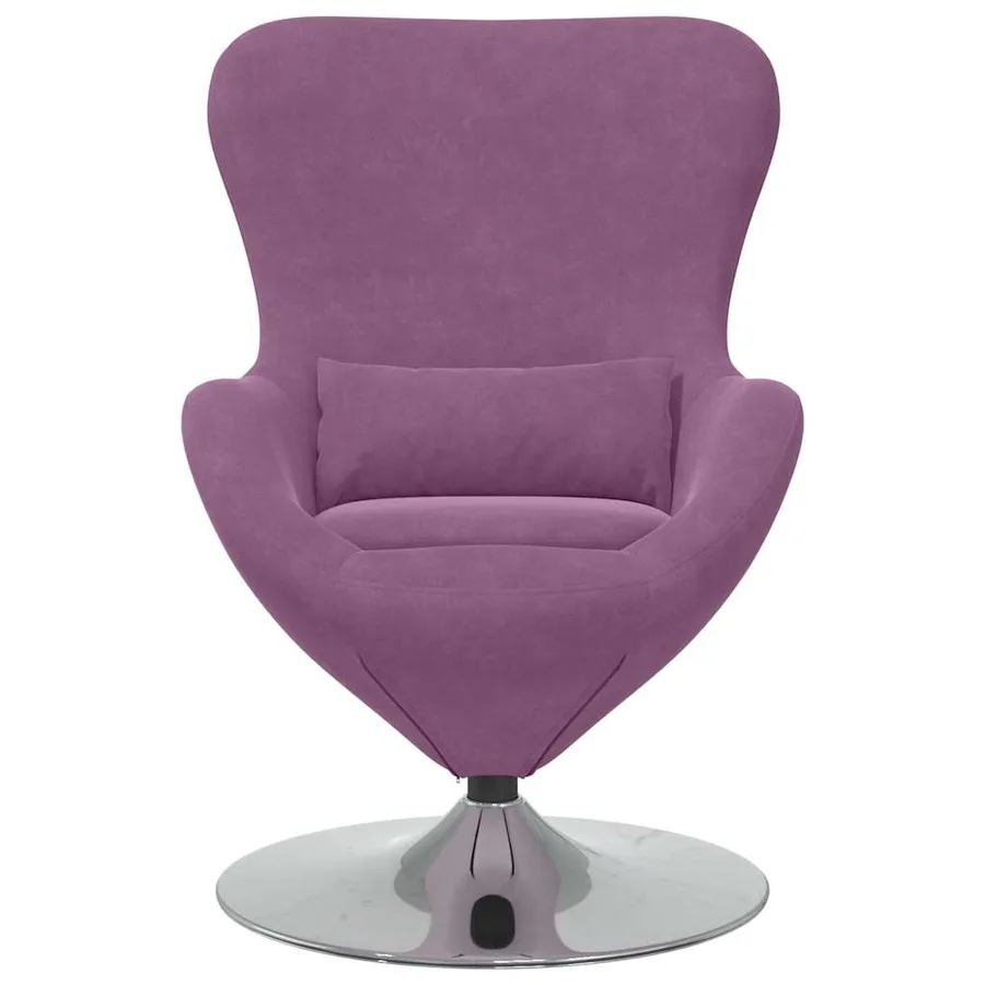 Fauteuil œuf Violet Velours - 4