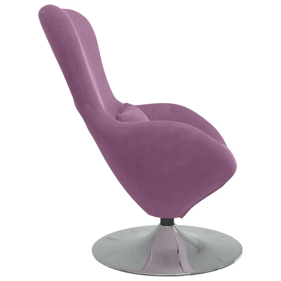 Fauteuil œuf Violet Velours - 5