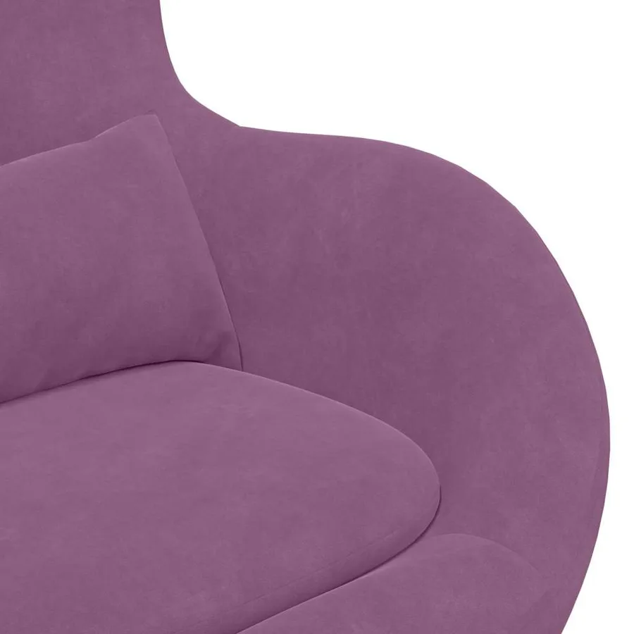 Fauteuil œuf Violet Velours - 7