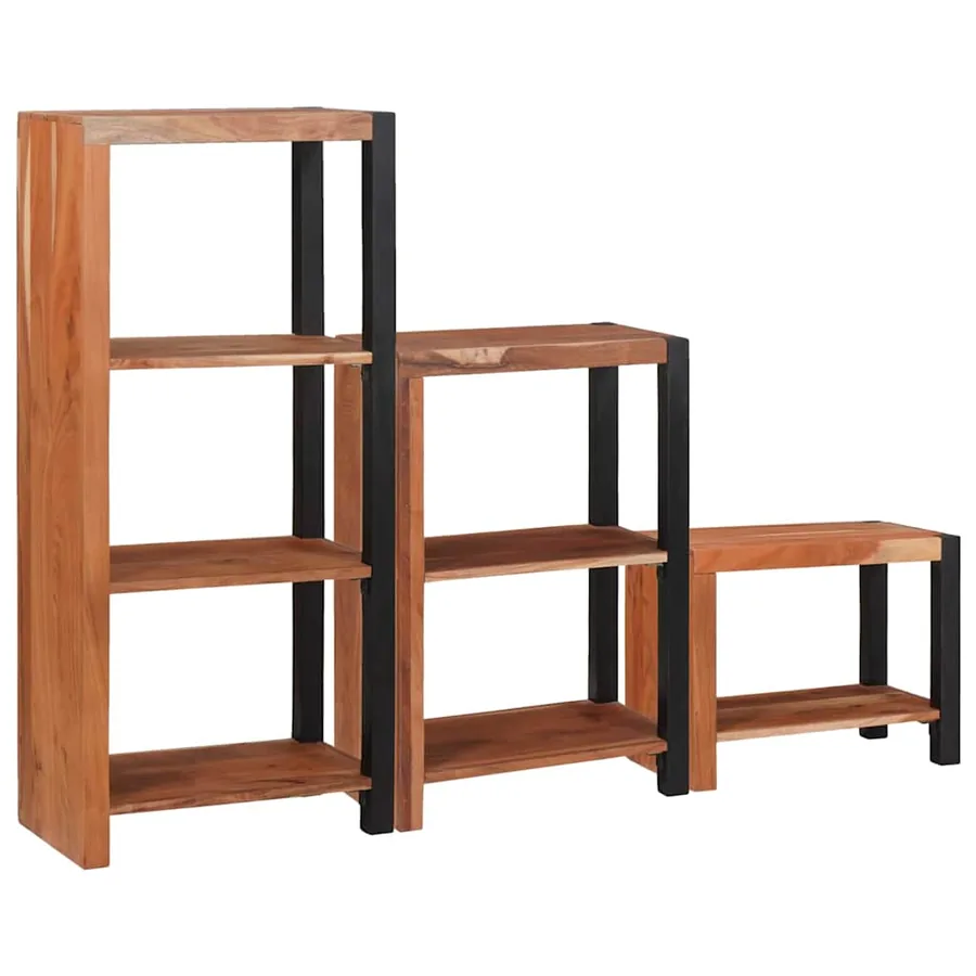 Étagère 3 pcs Marron 50 x 30 x 110 cm Bois d'Acacia Massif
