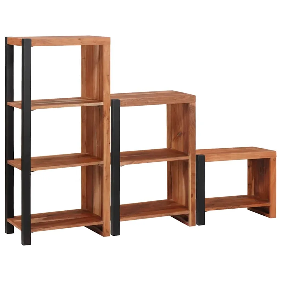 Étagère 3 pcs Marron 50 x 30 x 110 cm Bois d'Acacia Massif - 6