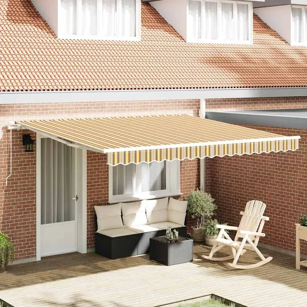 Auvent rétractable Multicolore 400 × 350 cm