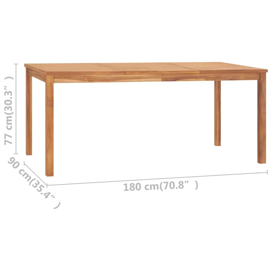 Ensemble de salle à manger de jardin 9 pièces 180 x 90 cm en bois de teck massif - 12