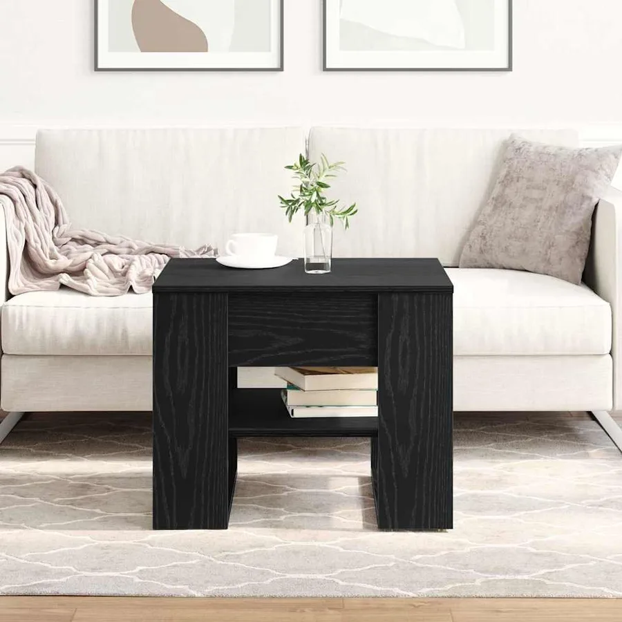 Table basse Chêne noir 55,5 x 55 x 45 cm Bois d'ingénierie - 4