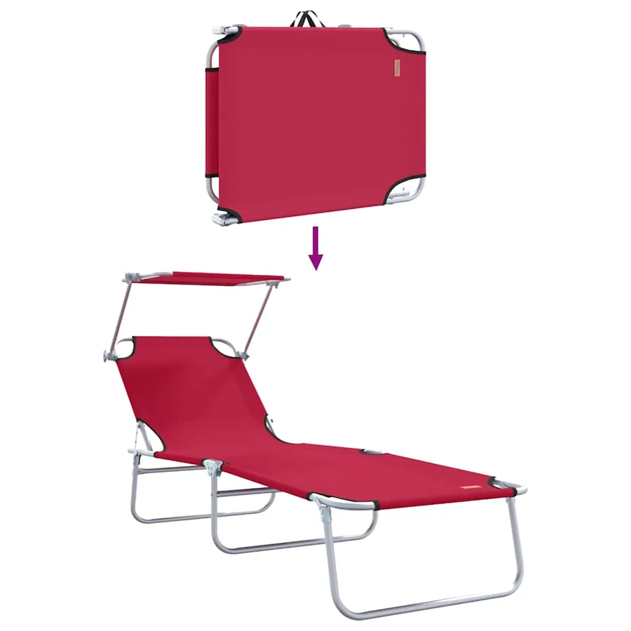 Transat 2 pcs Rouge 58 x 188 x 77cm Polyester - 11